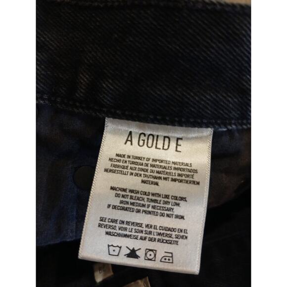 Agolde Women's Button Fly High Waist Distress Cut-Off Denim Shorts Black Size 28 - Picture 6 of 7